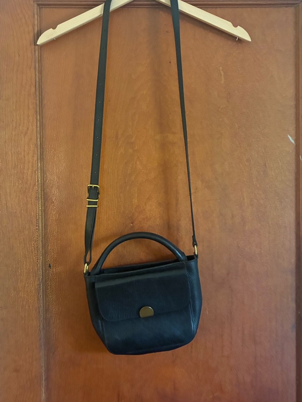 Madewell Black Leather Crossbody Purse